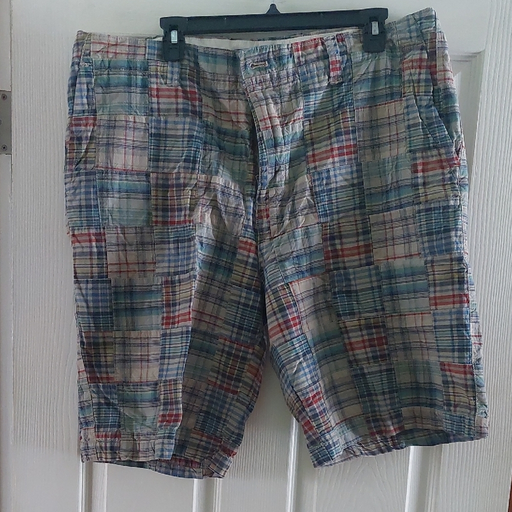 Nautica Men's Plaid Shorts in Blue and Red